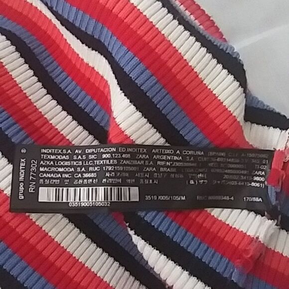 Zara Dress One Shoulder Mini Striped Stretchy Ribbed Body Con Summer Par… - Picture 14 of 16